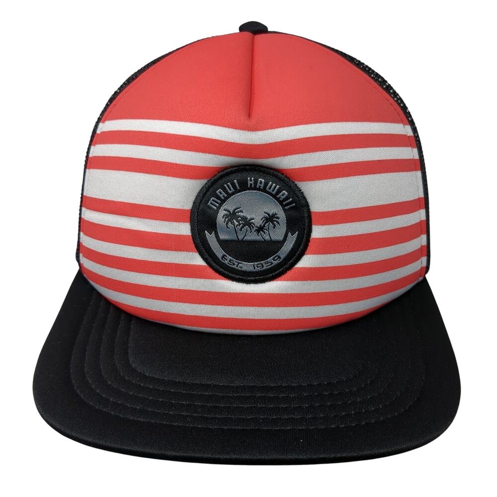 Maui Hawaii Snapback Trucker Hat Multicolor OS Adjustable Mesh Back Striped